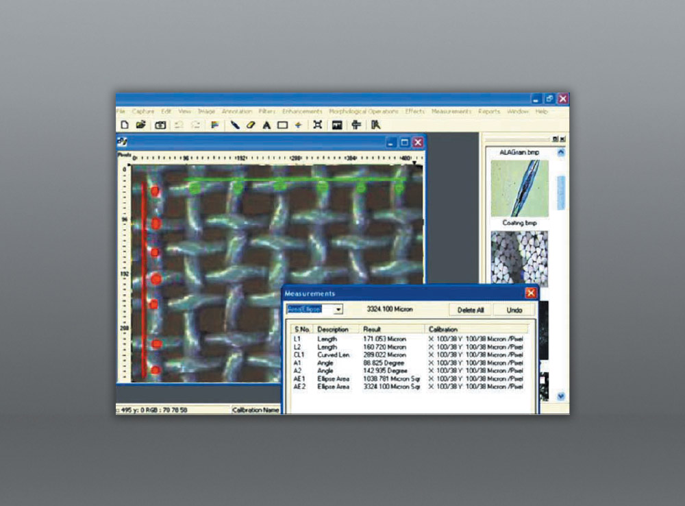 TEXTILE PRO BIOLOGICAL MICRO IMAGE ANALYSIS SOFTWARE